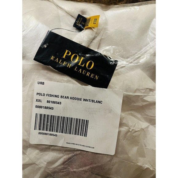 $228 - POLO RALPH LAUREN POLO BEAR Fisherman Fleece Hoodie White Size XXL - Picture 9 of 9
